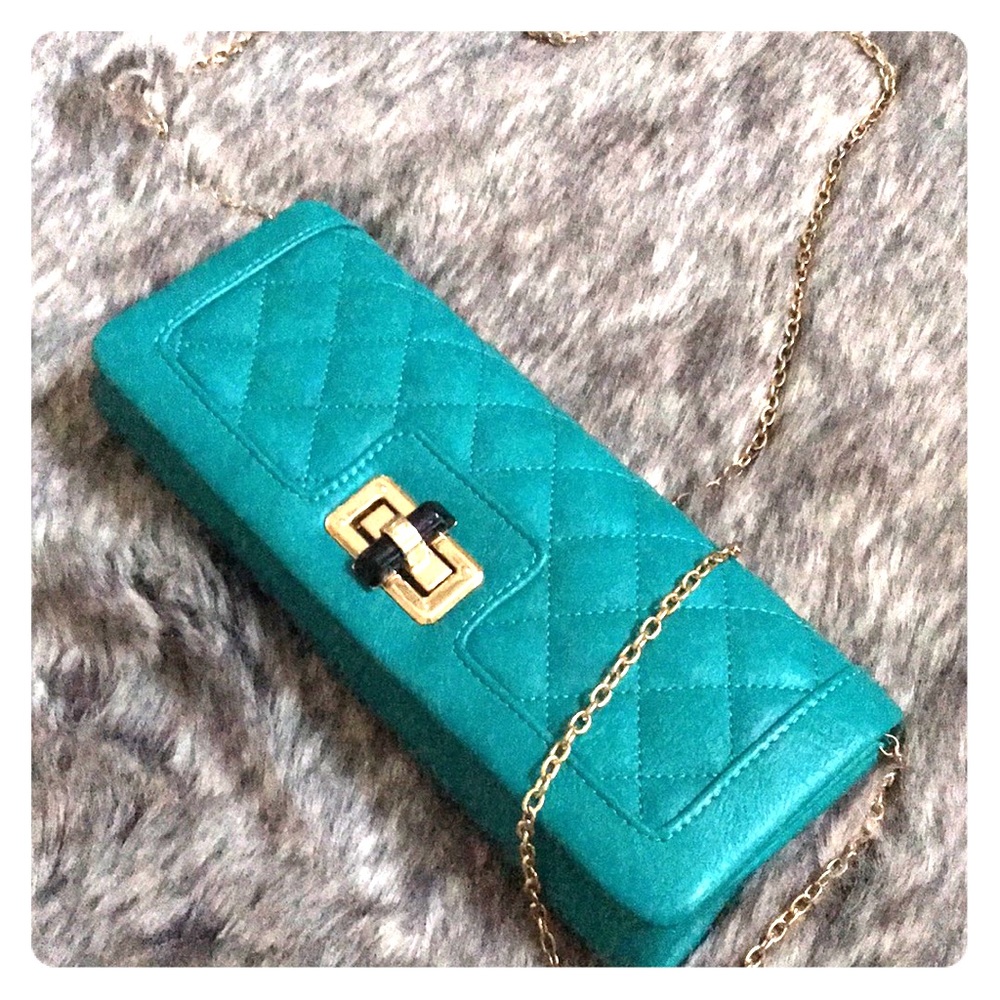 Turquoise cocktail/party clutch